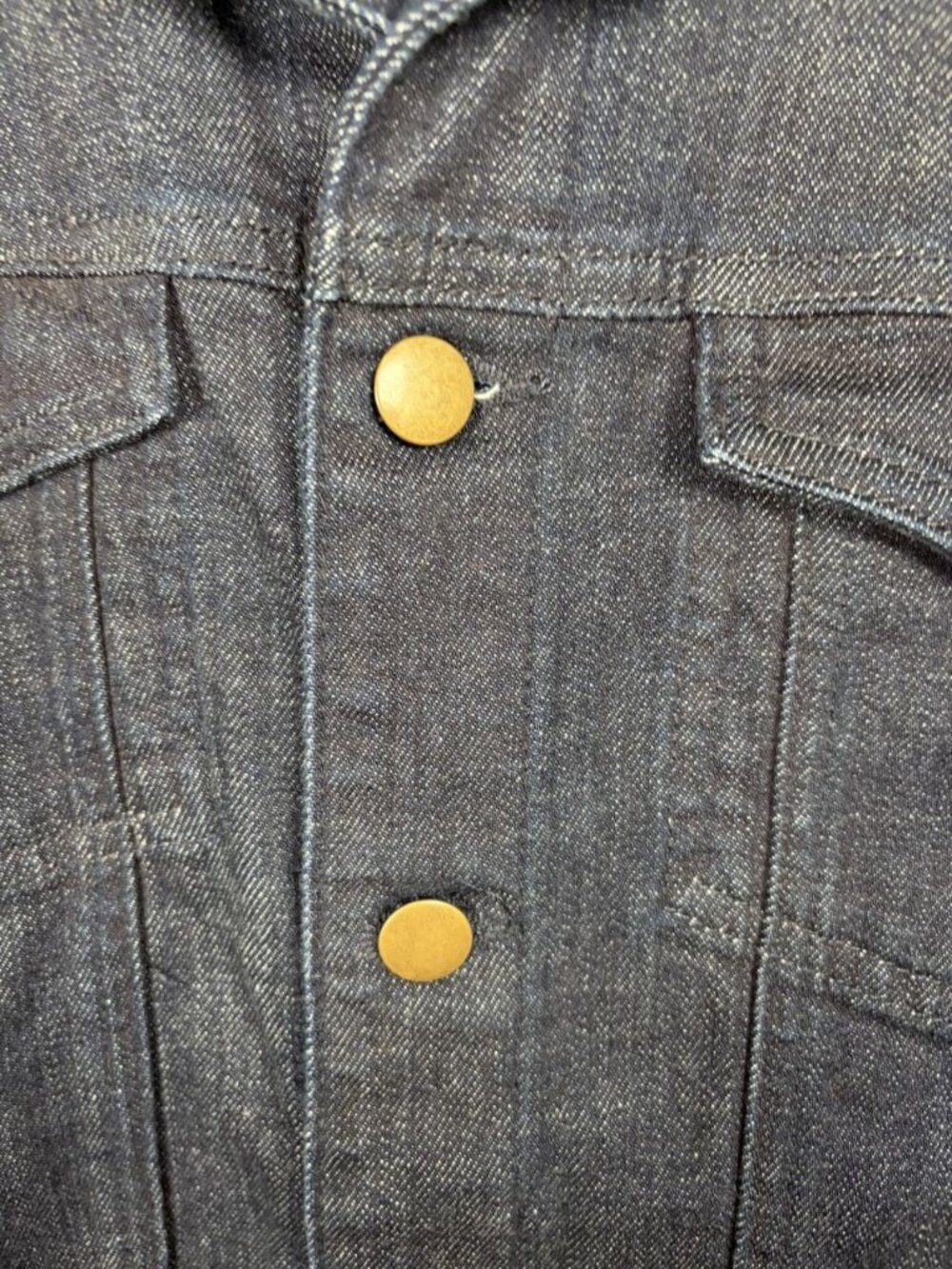 Eileen Fisher Womens Indigo Organic Cotton Denim Jean Jacket Dark Wash Large - Picture 2 of 9
